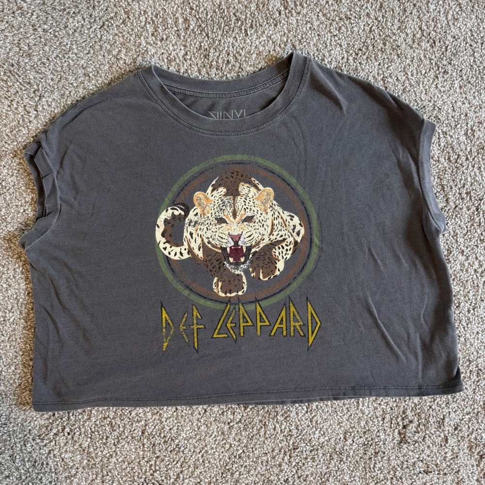 Vintage Grunge Def Leppard The Vinyl Icons Muscle Tee Small Charcoal Gray